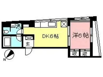 河興マンション(1DK/5階)の間取り写真