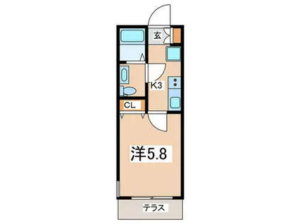 555N弘明寺(1K/1階)の間取り写真
