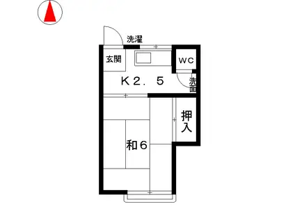アパート三景(1K/1階)の間取り写真