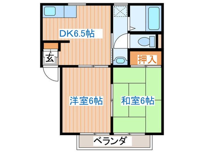 イージーハウス(2DK/1階)の間取り写真