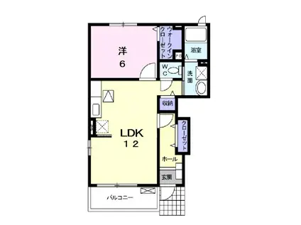 セレーノ スパッツィオI・B(1LDK/1階)の間取り写真