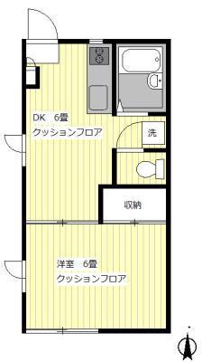 メゾンロア(1K/1階)の間取り写真