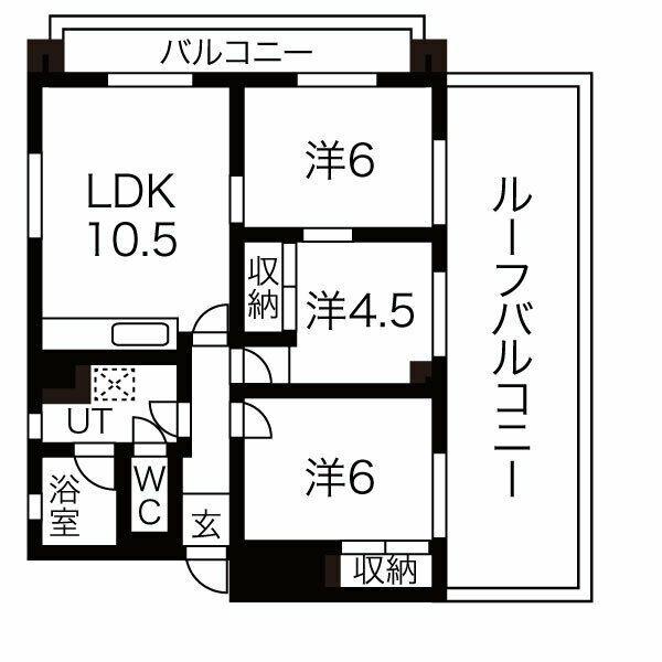 高田ビル(3LDK/4階)の間取り写真