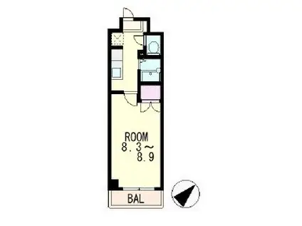 アートプラザ野路(1K/4階)の間取り写真