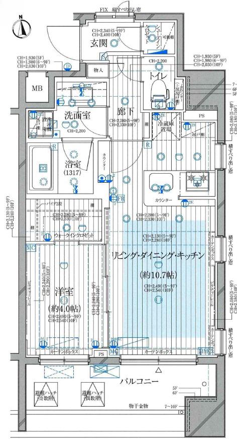 シティインデックス秋葉原(1LDK/7階)の間取り写真