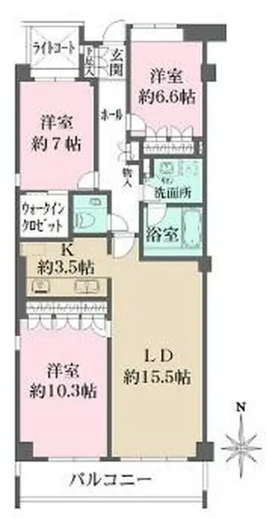 モンエール広尾 3階階 間取り