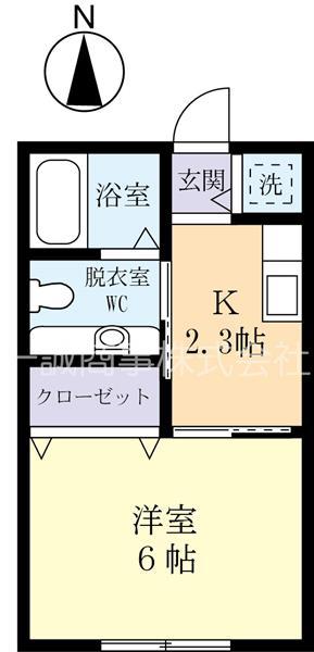 メープルハウスII(1K/2階)の間取り写真