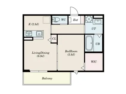 PURECOURT ABIX(1LDK/2階)の間取り写真