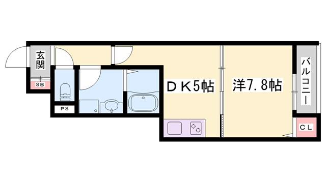 SENSE三木本町(1DK/1階)の間取り写真