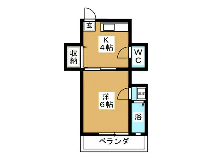 メゾンド・タカセ(1K/2階)の間取り写真