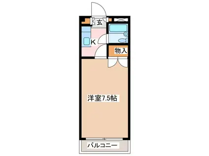 ハイツうつくし(1K/1階)の間取り写真