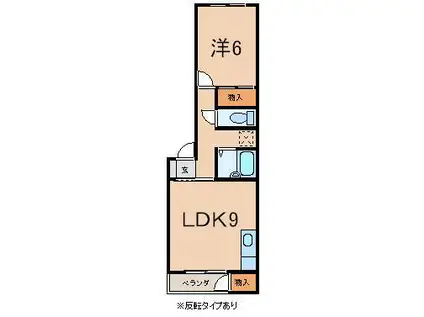 アルカディア(1LDK/1階)の間取り写真