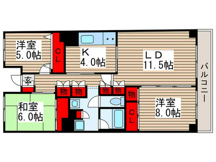 テレパレス船橋三咲A棟 2階階 間取り