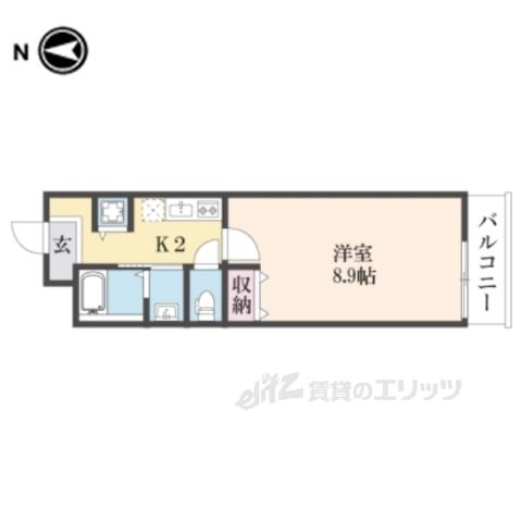 MAISONDOUCE浜大津(1K/4階)の間取り写真
