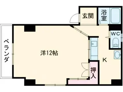 藤原マンション東村(1DK/1階)の間取り写真