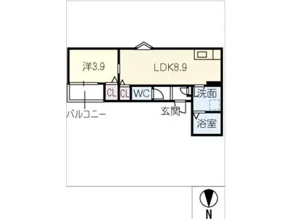 LECOCON半田V(1LDK/1階)の間取り写真
