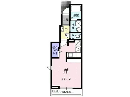 デューソルテ(ワンルーム/1階)の間取り写真