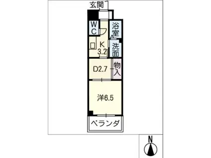 サンアレー瑞穂(1DK/1階)の間取り写真