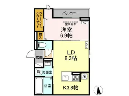 CLASSEUM仙台小田原 IV(1LDK/2階)の間取り写真