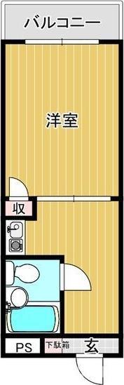 グロースコート摂津(1K/3階)の間取り写真