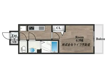 アドバンス大阪バレンシア(1K/11階)の間取り写真