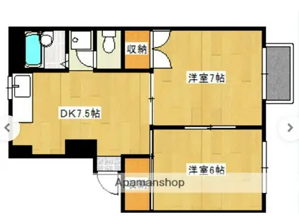 グリーンパーク根岸B棟(2DK/3階)の間取り写真