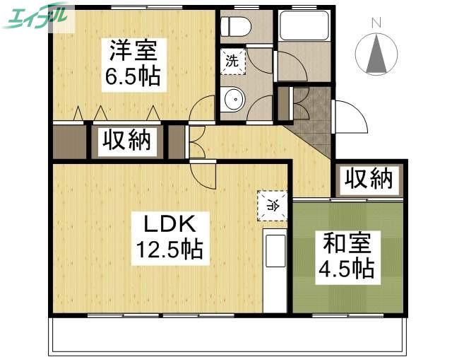サンライズパレス(2LDK/3階)の間取り写真