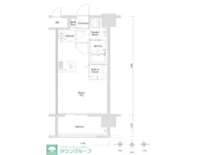 エンクレスト博多PARKSIDE(ワンルーム/2階)の間取り写真