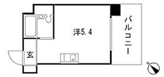 CALM西原(ワンルーム/6階)の間取り写真