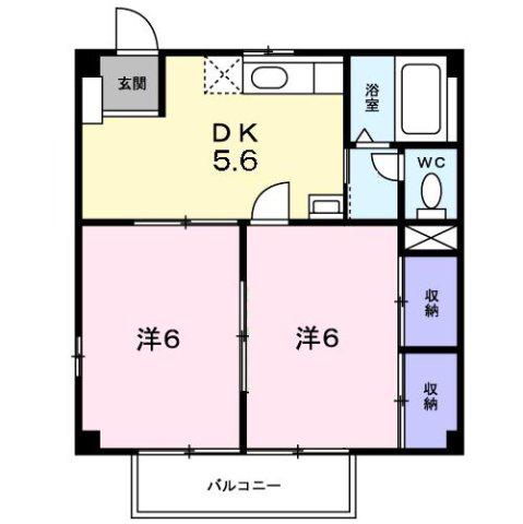 サニ-ハイツ楠B(2K/1階)の間取り写真