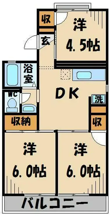 クレスト南越谷 2階階 間取り