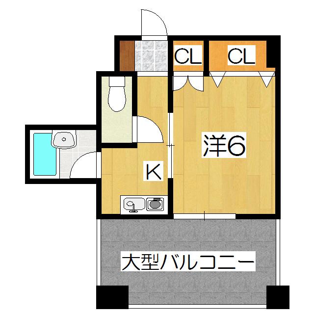 ヤマシナアーバンコテージ(1K/2階)の間取り写真