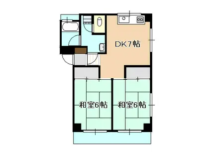 島村ビル(2DK/3階)の間取り写真