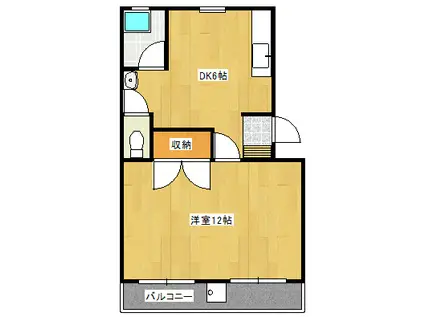 天神ウエノビル(1DK/4階)の間取り写真