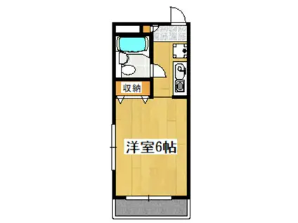 フラワーマンション(1K/1階)の間取り写真