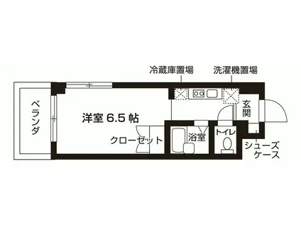 プエルト船橋(ワンルーム/2階)の間取り写真