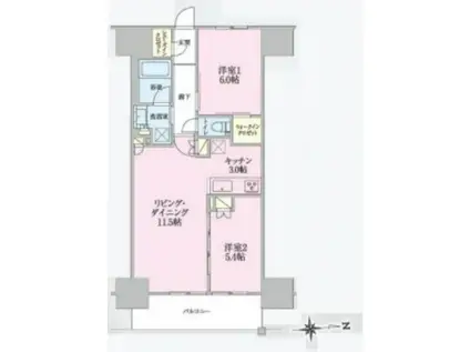 トラープランド翠命館(2SLDK/2階)の間取り写真