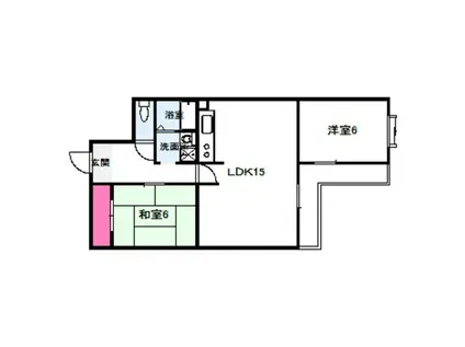 ラップマンション(2LDK/6階)の間取り写真
