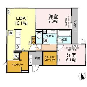 MUGUETE(2LDK/1階)の間取り写真