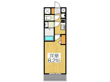 ベラジオ京都一乗寺Ⅱ(1K/5階)の間取り写真