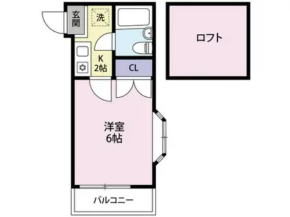 ベルメゾンNO41相模原(1K/1階)の間取り写真