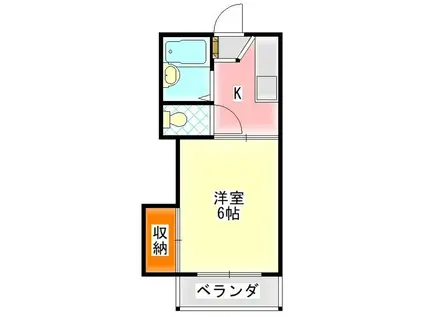 ジョリエ新検見川(1K/2階)の間取り写真