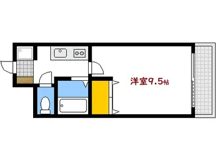 パラーシオ(1K/4階)の間取り写真