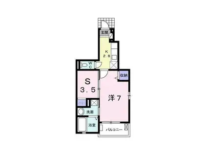 アレグリア(1SK/1階)の間取り写真