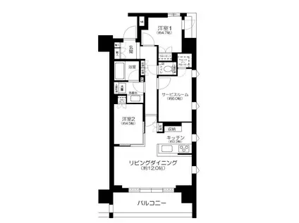 ウェリス錦糸町北斎通(2SLDK/8階)の間取り写真
