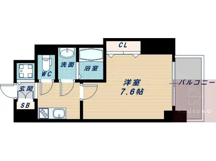 LUXE新大阪IV(1K/15階)の間取り写真