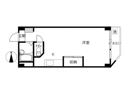 御荷川ビル(ワンルーム/2階)の間取り写真