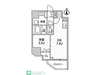 ALTERNA亀戸III(1DK/11階)の間取り写真