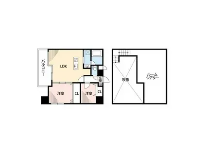 プライムアーバン博多(2LDK/13階)の間取り写真