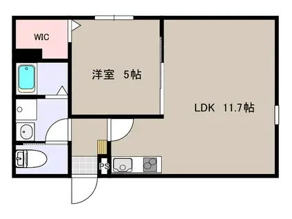 STELLAR上高田(1LDK/1階)の間取り写真